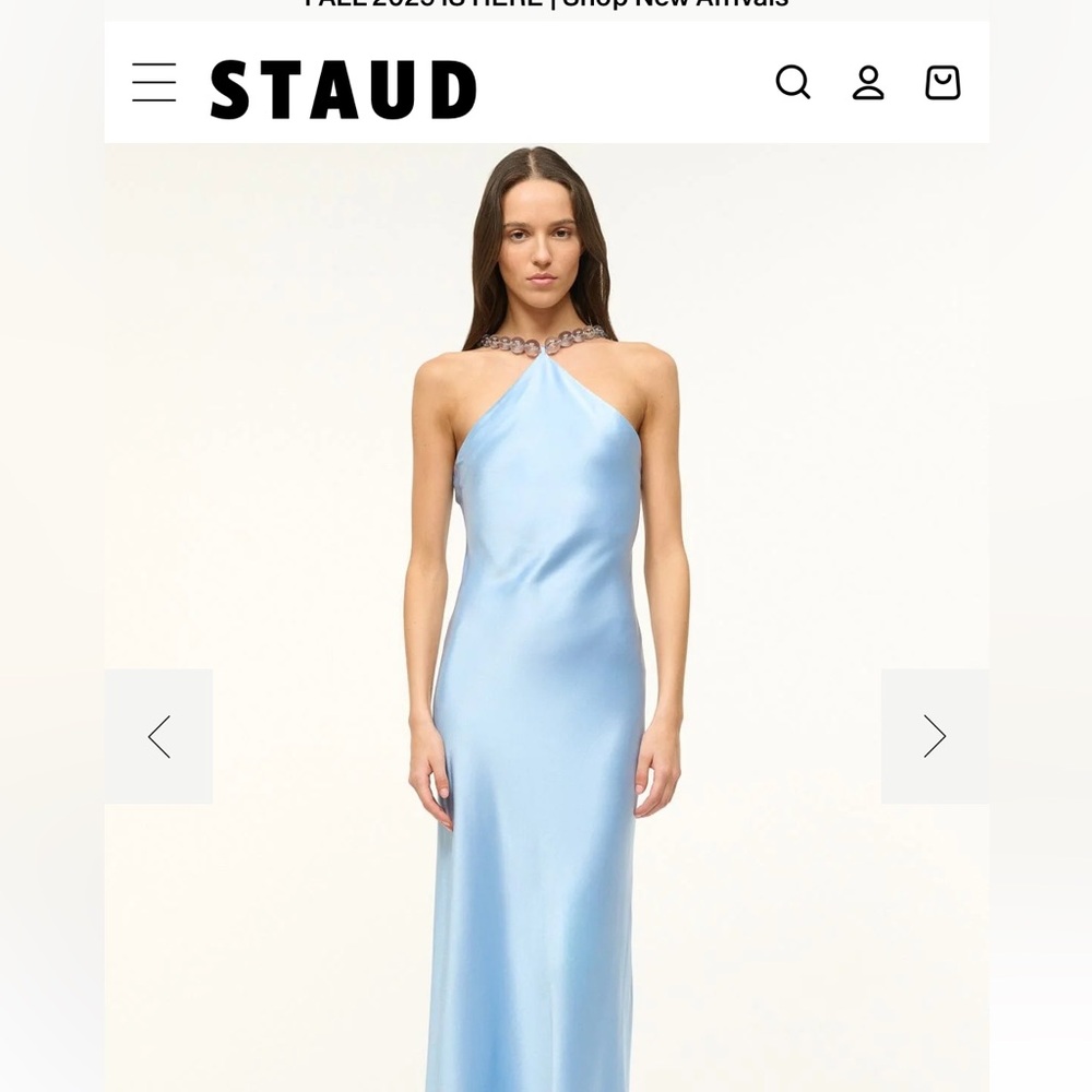 Staud Blue Halter Neck Dress